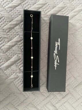 NEW Thomas Sabo Bracelet Pearls and Gems Gold Tone